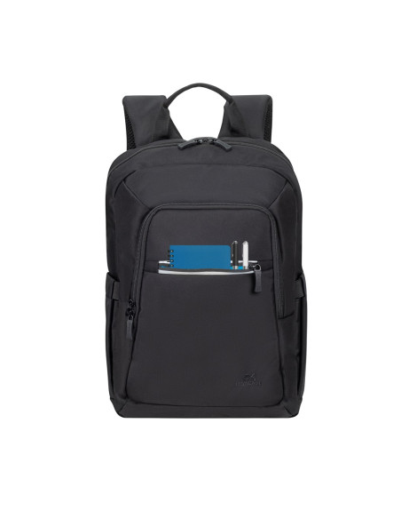 Rivacase Plecak Na Laptop 13,3-14 Alpendorf Eco, Czarny, Materiał Wodoodporny, Eko Rpet, Kieszenie Na Smartfon, Dokum.,Akces.