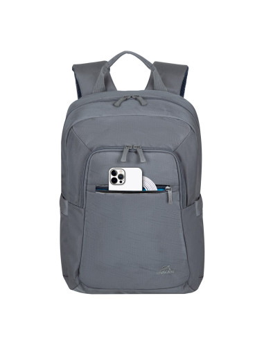 Rivacase Plecak Na Laptop 13,3-14" Alpendorf Eco, Szary, Materiał Wodoodporny, Eko Rpet, Kieszenie Na Smartfon, Dokum.,Akces.