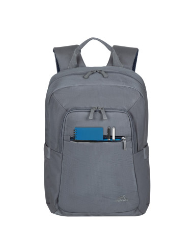 Rivacase Plecak Na Laptop 13,3-14" Alpendorf Eco, Szary, Materiał Wodoodporny, Eko Rpet, Kieszenie Na Smartfon, Dokum.,Akces.