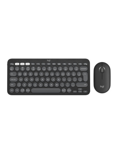 Logitech 920-012239 Klawiatura Dołączona Myszka Uniwersalne Rf Wireless + Bluetooth Qwerty Amerykański Międzynarodowy Grafitowy