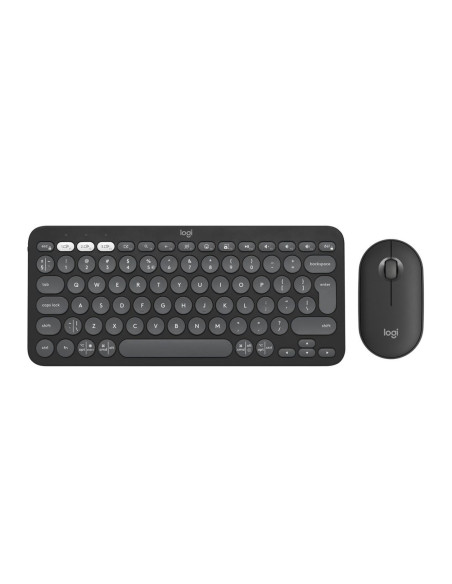 Logitech 920-012239 Klawiatura Dołączona Myszka Uniwersalne Rf Wireless + Bluetooth Qwerty Amerykański Międzynarodowy Grafitowy