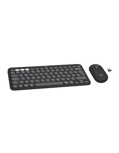 Logitech 920-012239 Klawiatura Dołączona Myszka Uniwersalne Rf Wireless + Bluetooth Qwerty Amerykański Międzynarodowy Grafitowy