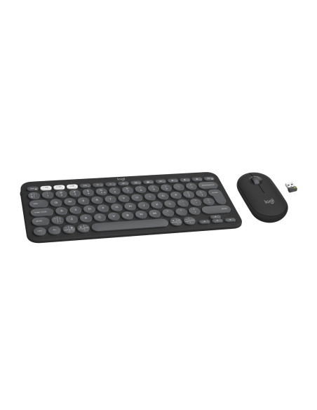 Logitech 920-012239 Klawiatura Dołączona Myszka Uniwersalne Rf Wireless + Bluetooth Qwerty Amerykański Międzynarodowy Grafitowy