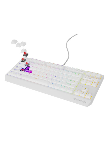 Klawiatura Genesis Thor 230 Tkl Gaming Usb Qwerty Us English Biały
