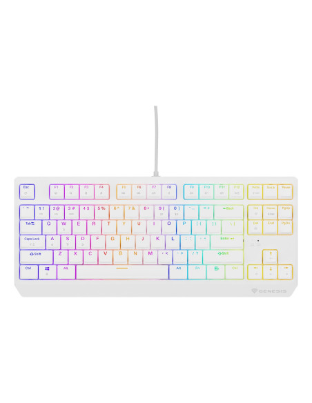 Klawiatura Genesis Thor 230 Tkl Gaming Usb Qwerty Us English Biały