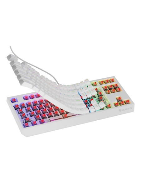 Klawiatura Genesis Thor 230 Tkl Gaming Usb Qwerty Us English Biały