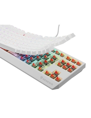 Klawiatura Genesis Thor 230 Tkl Gaming Usb Qwerty Us English Biały