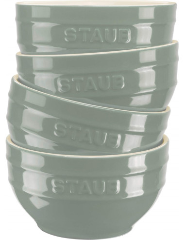 Staub Serving Zestaw 4 Misek 14 Cm, Eukaliptusowy