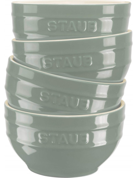 Staub Serving Zestaw 4 Misek 14 Cm, Eukaliptusowy