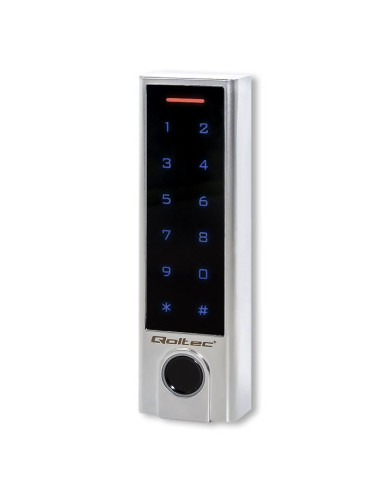 Qoltec Zamek Szyfrowy Dotykowy Titan Z Czytnikiem Linii Papilarnych | Rfid | Bt 4.0 | Kod | Karta | Brelok | Dzwonek | Ip68 | Em