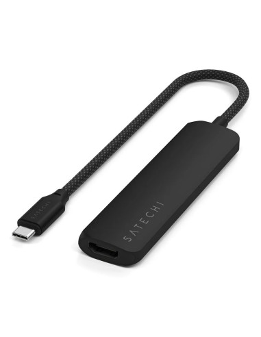 Satechi 4W1 Usb-C Slim Multiport Adapter 4K - Aluminiowy Adapter Do Urządzeń Mobilnych Usb-C (Usb-C, 4K Hdmi, 2X Usb-A) (Black)