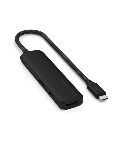 Satechi 4W1 Usb-C Slim Multiport Adapter 4K - Aluminiowy Adapter Do Urządzeń Mobilnych Usb-C (Usb-C, 4K Hdmi, 2X Usb-A) (Black)