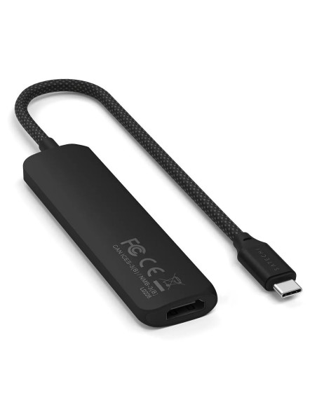 Satechi 4W1 Usb-C Slim Multiport Adapter 4K - Aluminiowy Adapter Do Urządzeń Mobilnych Usb-C (Usb-C, 4K Hdmi, 2X Usb-A) (Black)