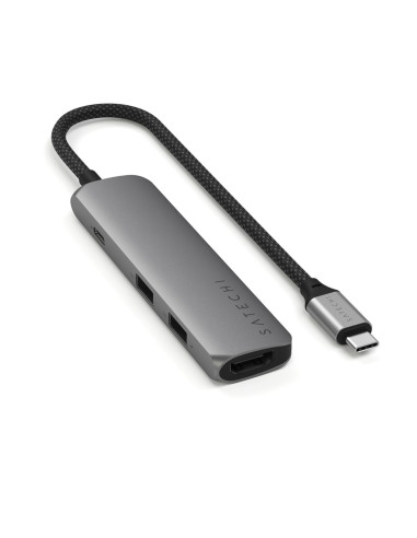Aluminiowy Adapter Do Urządzeń Mobilnych Usb-C Satechi 4-In-1 Usb-C Slim Multiport Adapter 4K (Space Gray)