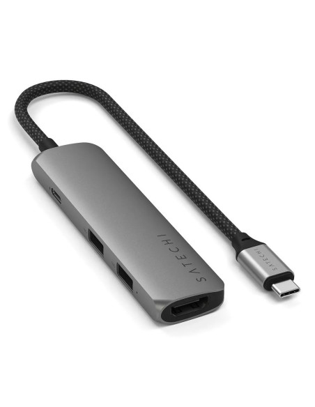 Aluminiowy Adapter Do Urządzeń Mobilnych Usb-C Satechi 4-In-1 Usb-C Slim Multiport Adapter 4K (Space Gray)