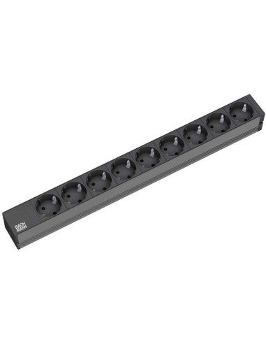 Bachmann 9X Schuko, 2M Rozgałęziacz 9 X Gniazdo Sieciowe Czarny