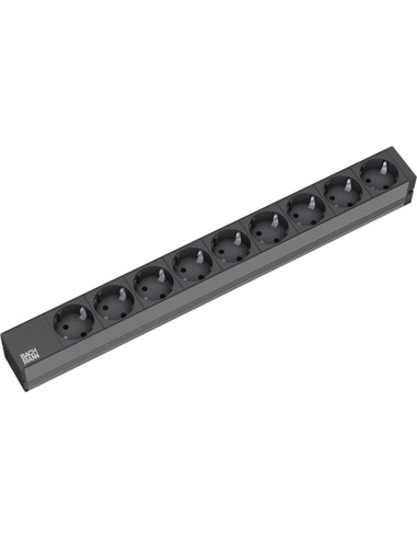 Bachmann 9X Schuko, 2M Rozgałęziacz 9 X Gniazdo Sieciowe Czarny
