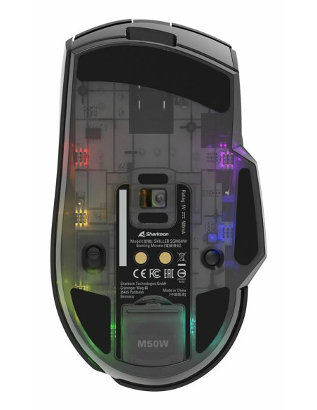 Mysz Optyczna Rgb Skiller Sgm50W Czarna + Stacja