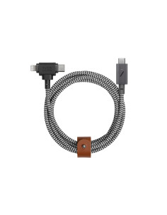 Kabel Native Union Belt Cable Duo Pro 240W Usb-C - Usb-C / Lightning, 2,4 M (Zebra)