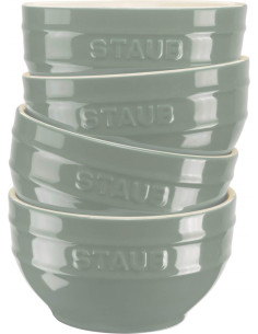 Staub Serving Zestaw 4 Misek 12 Cm, Eukaliptusowy