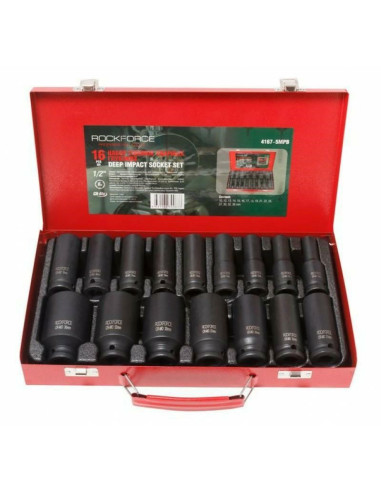 Zestaw Nasadek Udarowych Rockforce Dł. 6-K 16 Szt. 1/2" 10-36Mm Z Walizką