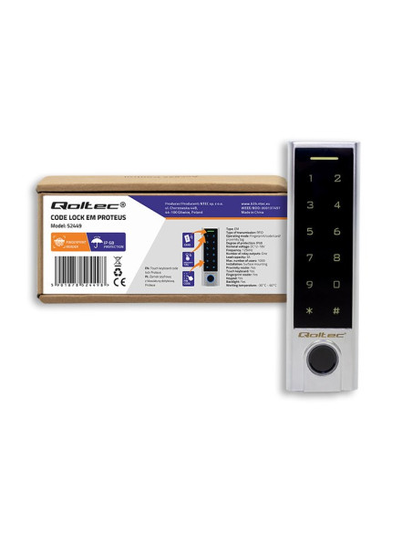 Zamek Szyfrowy Dotykowy Proteus Z Czytnikiem Linii Papilarnych Rfid Kod Karta Brelok Dzwonek Ip68 Em
