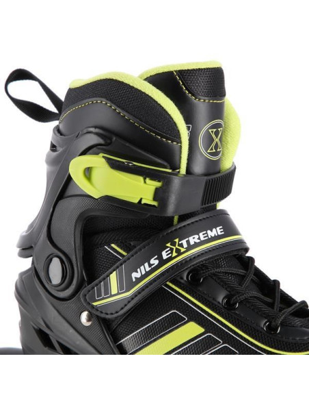 Łyżworolki Nils Extreme Nh18191 2W1 Czarno-Limonkowe Rozm. S (29-33) Z Wymienną Płozą Hokejową