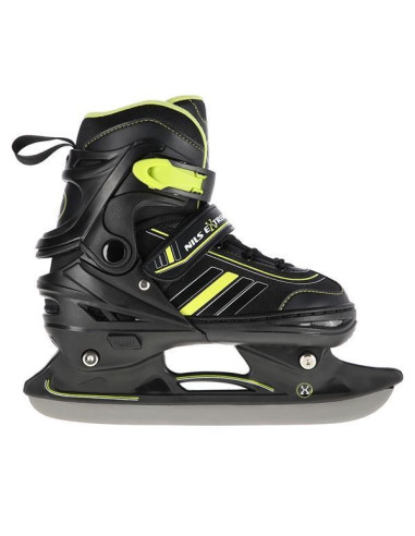 Łyżworolki Nils Extreme Nh18191 2W1 Czarno-Limonkowe Rozm. S (29-33) Z Wymienną Płozą Hokejową