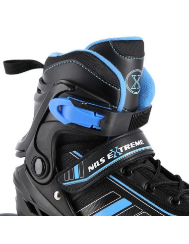 Łyżworolki Nils Extreme Nh18191 2W1 Czarno-Niebieskie Rozm. M (34-38) Z Wymienną Płozą Hokejową