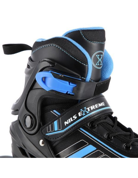 Łyżworolki Nils Extreme Nh18191 2W1 Czarno-Niebieskie Rozm. M (34-38) Z Wymienną Płozą Hokejową
