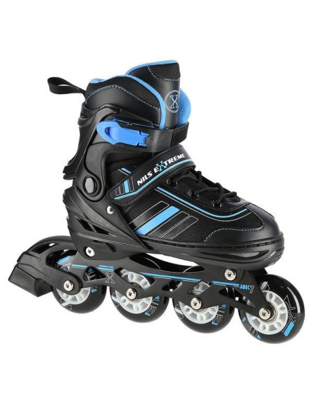 Łyżworolki Nils Extreme Nh18191 2W1 Czarno-Niebieskie Rozm. L (39-43) Z Wymienną Płozą Hokejową