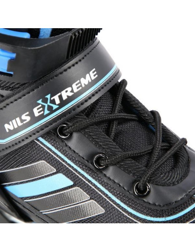 Łyżworolki Nils Extreme Nh18191 2W1 Czarno-Niebieskie Rozm. L (39-43) Z Wymienną Płozą Hokejową