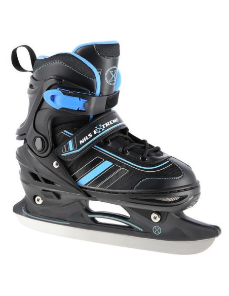 Łyżworolki Nils Extreme Nh18191 2W1 Czarno-Niebieskie Rozm. L (39-43) Z Wymienną Płozą Hokejową