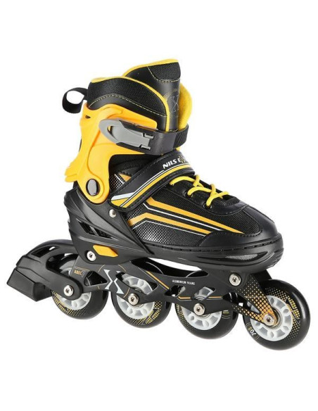 Łyżworolki Nils Extreme Nh18190 2W1 Czarno-Pomarańczowe Rozm. M (34-38) Z Wymienną Płozą Hokejową