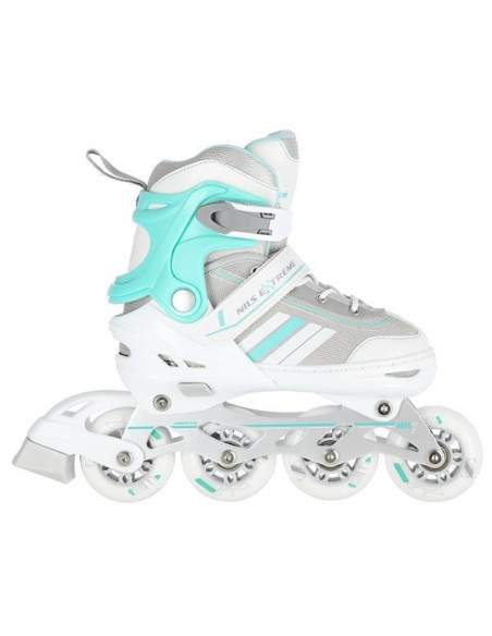 Łyżworolki Nils Extreme Nh18191 2W1 Biało-Niebieskie Rozm. L (39-43) Z Wymienną Płozą Hokejową