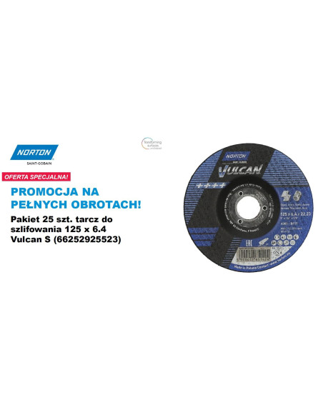 Norton Tarcza Vulcan 125 X 6,4 A30S Do Metalu /25 Szt.