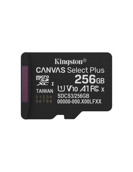 Kingston Microsdxc 256Gb Canvas Select Plus 3 + Adp