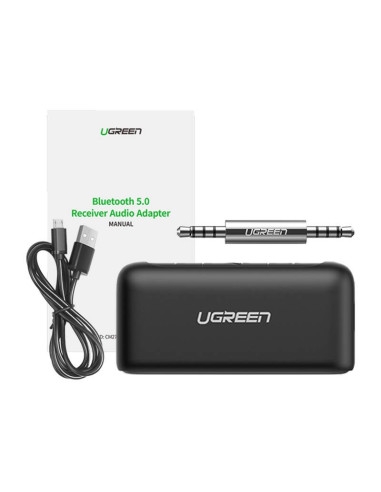 Ugreen Odbiornik Dźwięku Adapter Audio Bluetooth 5.0 - 3,5 Mm Mini Jack Do Samochodu (Czarny)