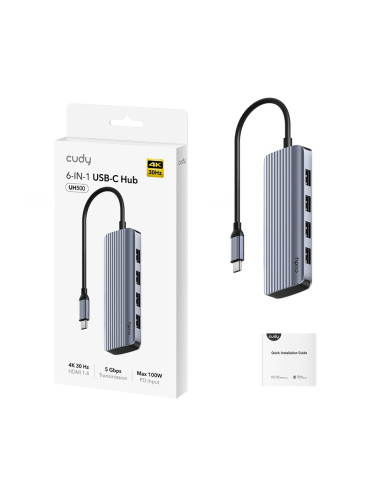 Cudy Uh500 Hub Usb-C 6-In-1 Z Hdmi 4K