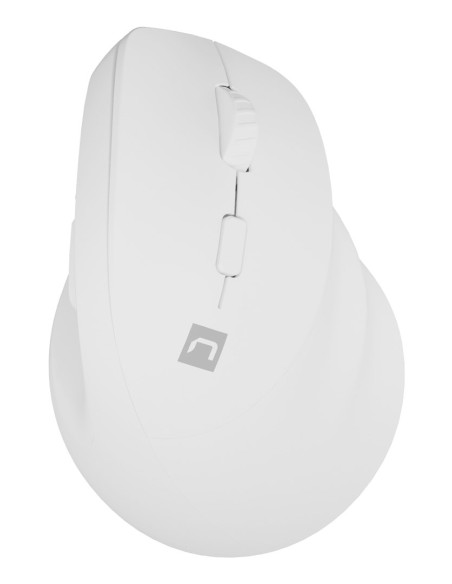 Natec Mysz Wertykalna Crake 2 Bezprzewodowa 2400Dpi Bt 5.2 +2.4Ghz Biała