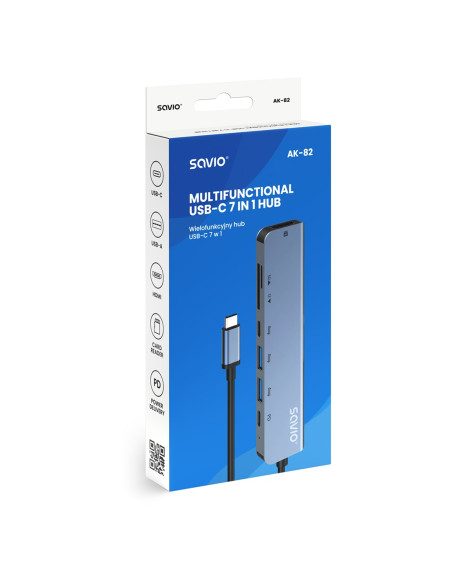 Savio Hub Usb-C 7 W 1 Ak-82