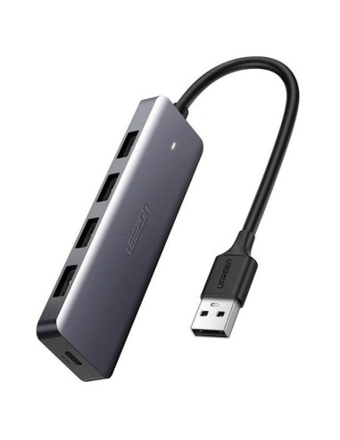 Ugreen Hub Adapter 4W1 Usb Do 4X Usb 3.0+Micro Usb (Szary)