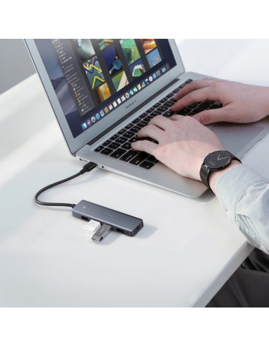 Ugreen Hub Adapter 4W1 Usb Do 4X Usb 3.0+Micro Usb (Szary)