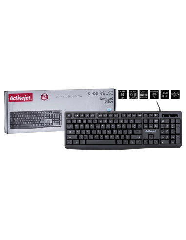 Activejet K-3803S Klawiatura Przewodowa Usb