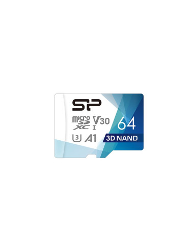 Karta Pamięci Silicon Power Microsdxc Superior Pro 64Gb V30 Uhs-1 U3 A1 + Adapter Microsd-Sd (Sp064Gbstxdu3V20Ab)