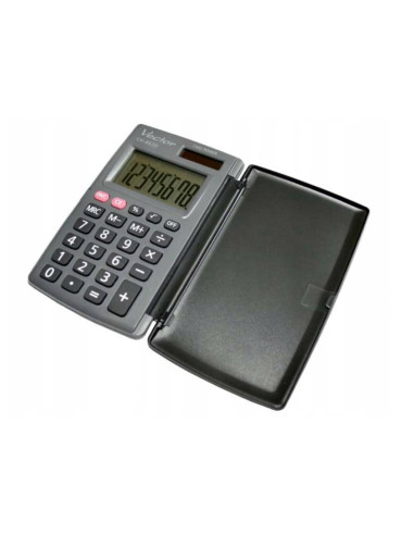 Vector Kalkulator Kieszonkowy Z Klapką Kav Ch-862D, Szary