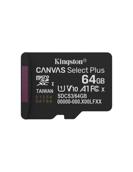 Kingston Microsdxc 64Gb Canvas Select Plus 3 + Adp