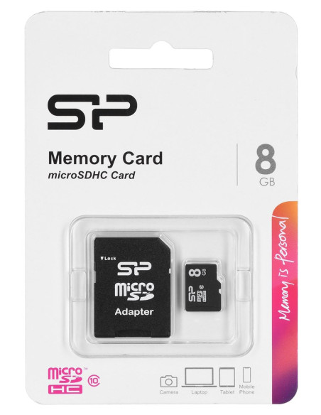 Karta Pamięci Silicon Power Microsdhc 8Gb Class 10 + Adapter Microsd-Sd (Sp008Gbsth010V10Sp)