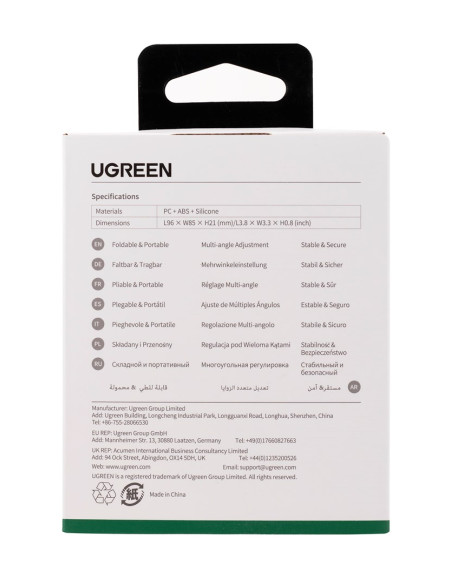 Ugreen Podstawka Biurkowa Na Telefon 95 X 85 Mm Lp106 (Biały)