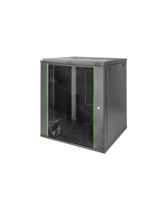Szafa Sieciowa Wisząca Dynamic 19" 16U Rack 600X600, Drzwi Szyba, Czarny, Niedzielona, Złożona, 60Kg